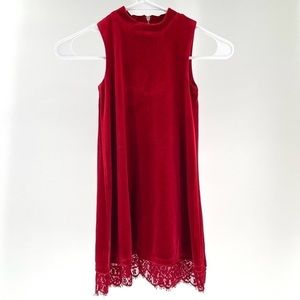 GB Girls Gianni Bini Red Velour Dress